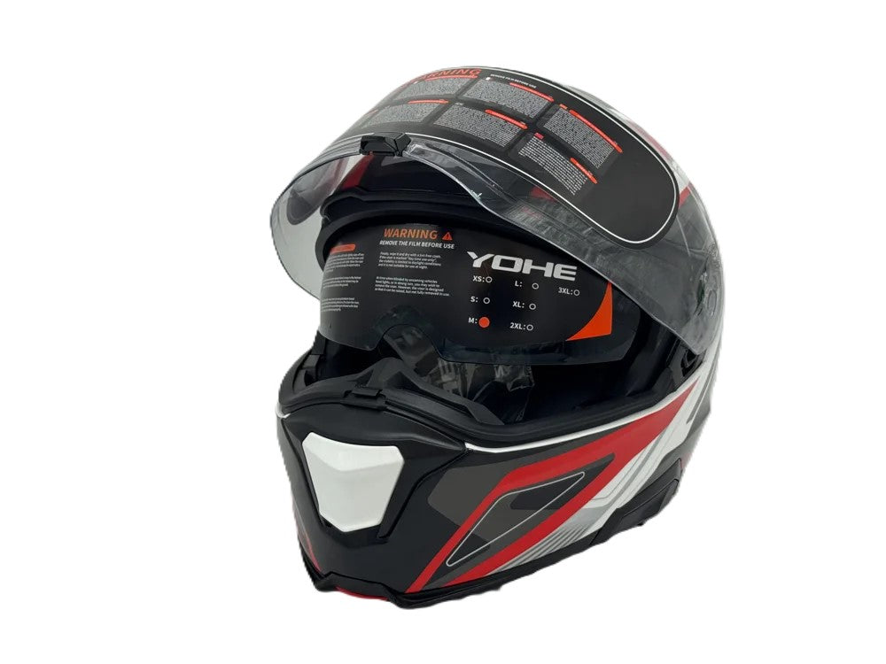 Yohe 937SV Helmet GLOSSY WHITE/RED