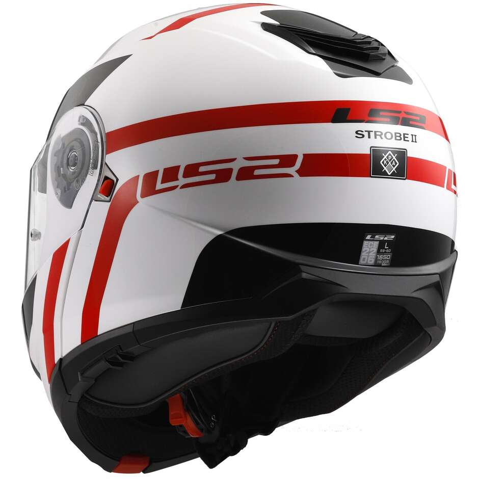 LS2 FF908 STROBE II Autox white red