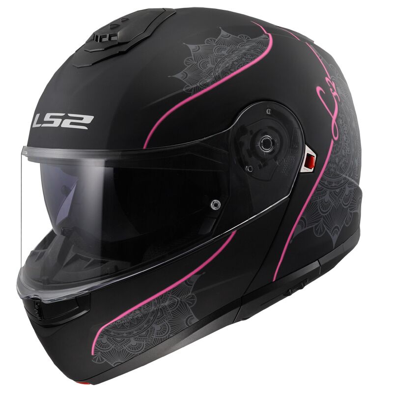 ls2 ff908 strobe ii lux matt black pink