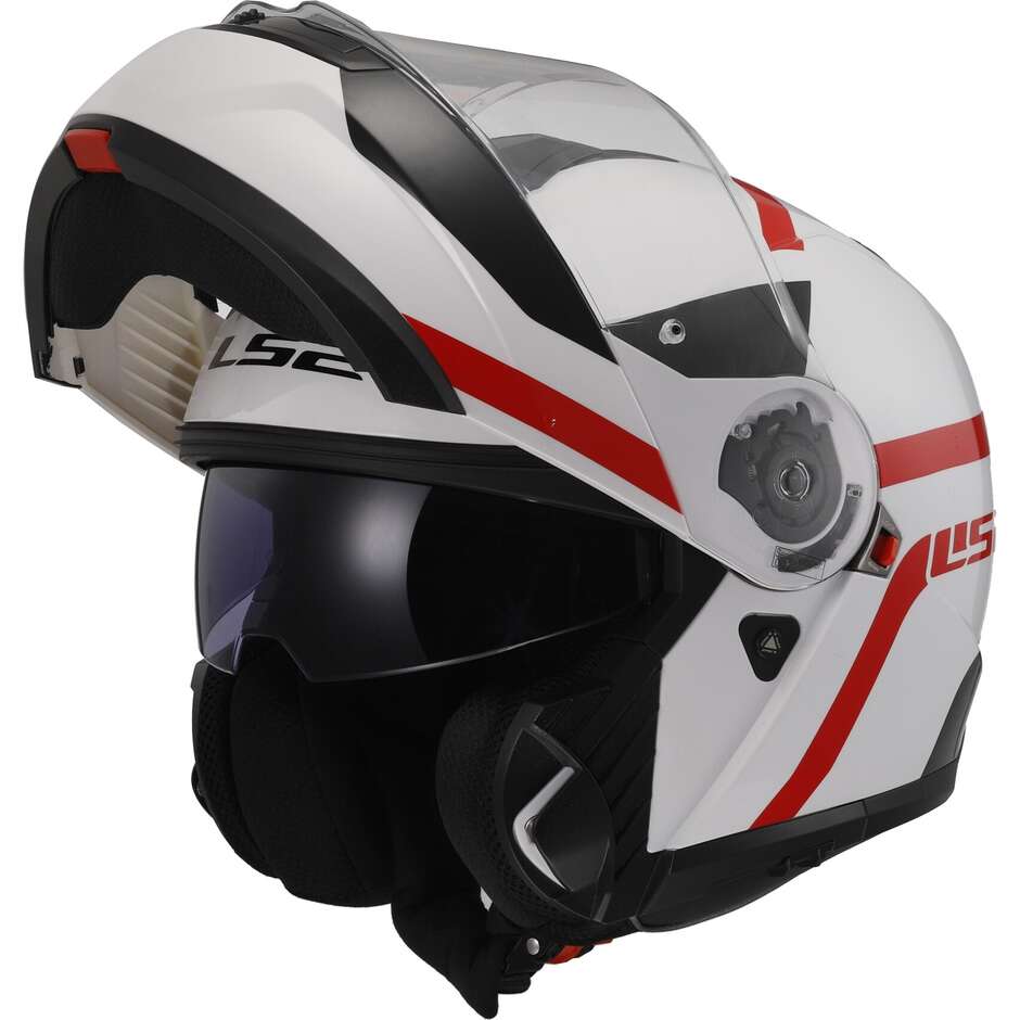 LS2 FF908 STROBE II Autox white red