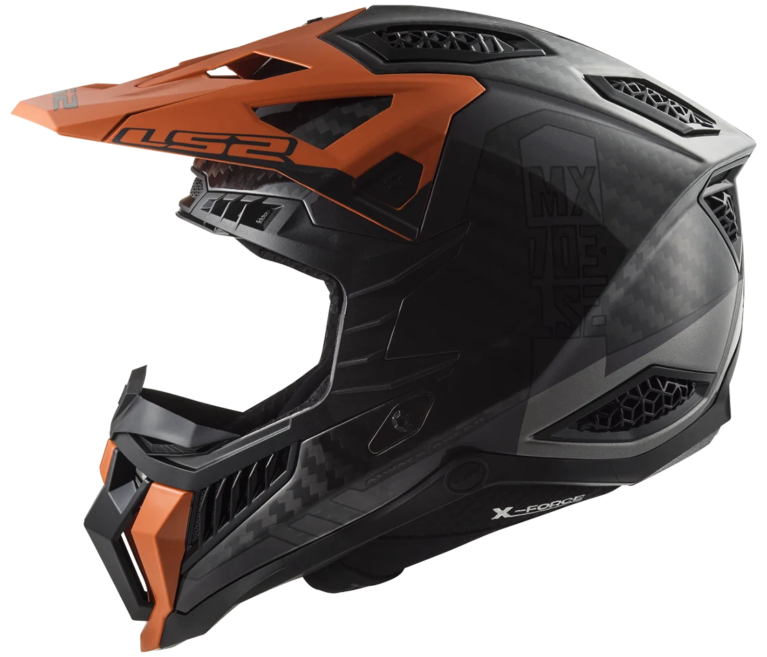 LS2 MX703 X-Force Carbon Helmet - Victory Titanium Orange