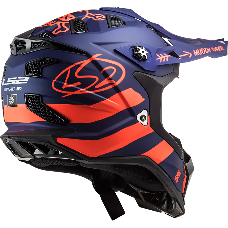 LS2 MX700 SUBVERTER Evo Cargo Matt Blue Fluro Orange