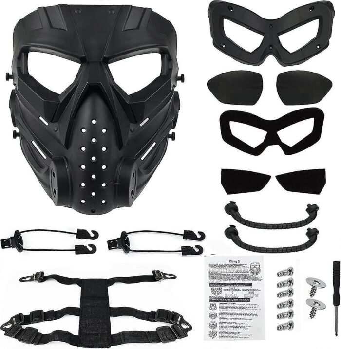 Yellow Computer Mask Protection Tactical Full Face Mask With Pc Lens Eye Protection Tan Yellow – EGY-Motors