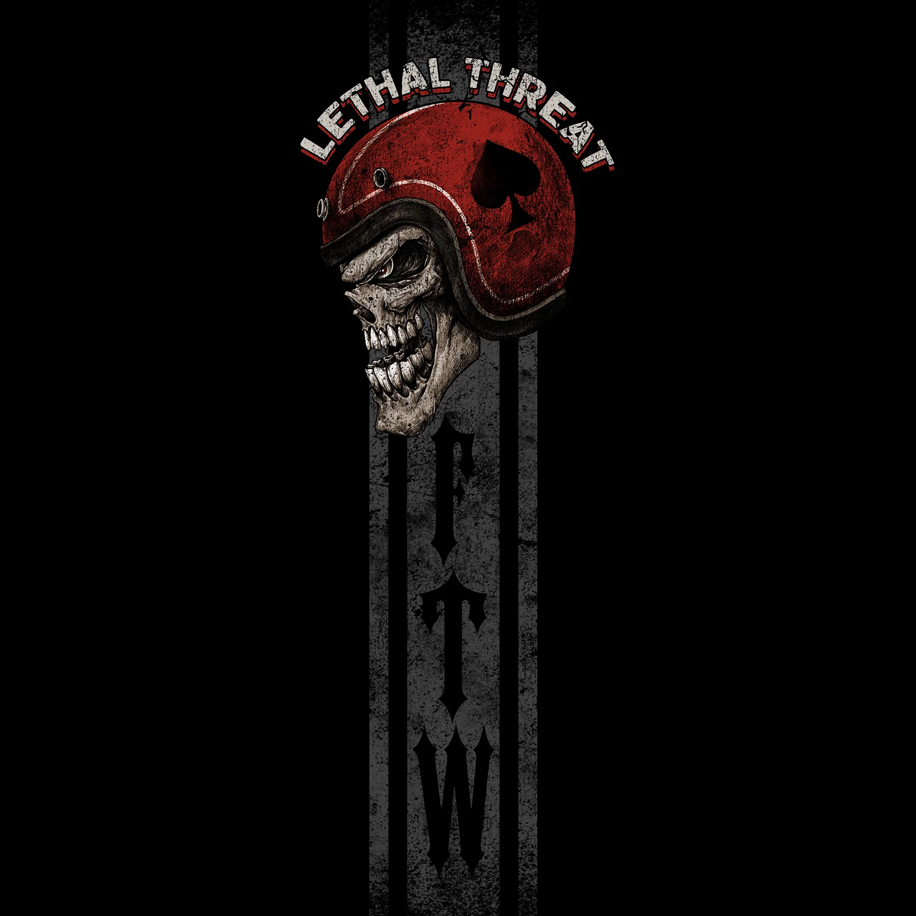 Lethal Threat Forever Two Wheels Harley Stunt Rider Black T-Shirt - Image 4