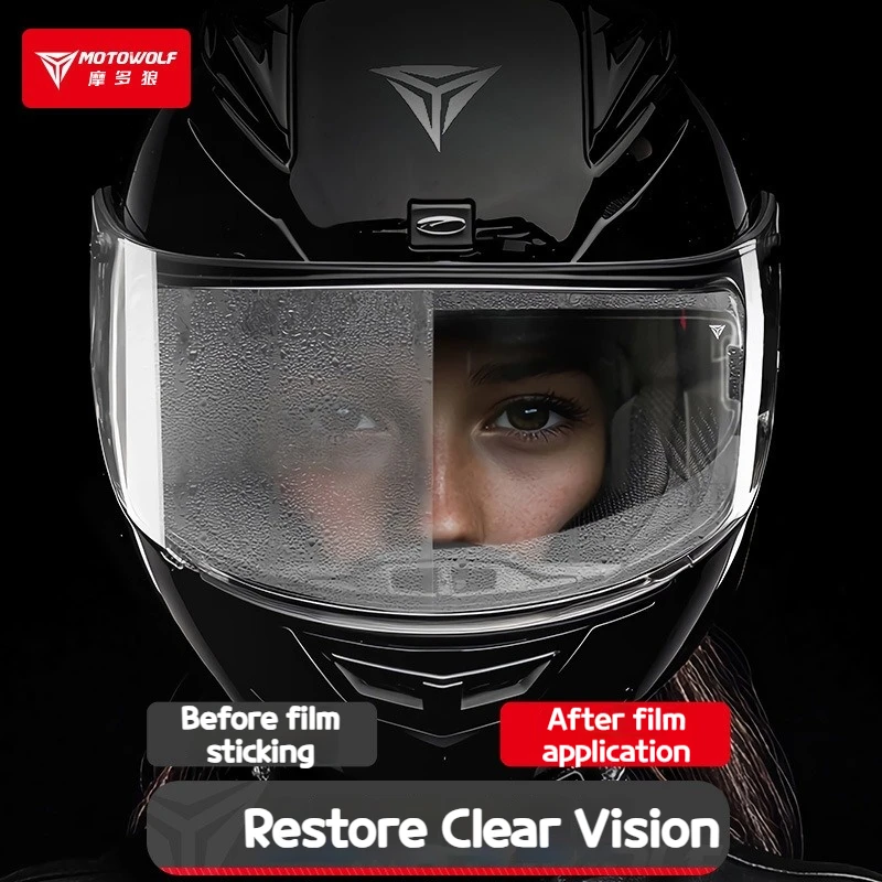 Motowolf Universal Anti-Fog Film for Helmet Visors – Clear Vision in Rain and Winter - Image 3