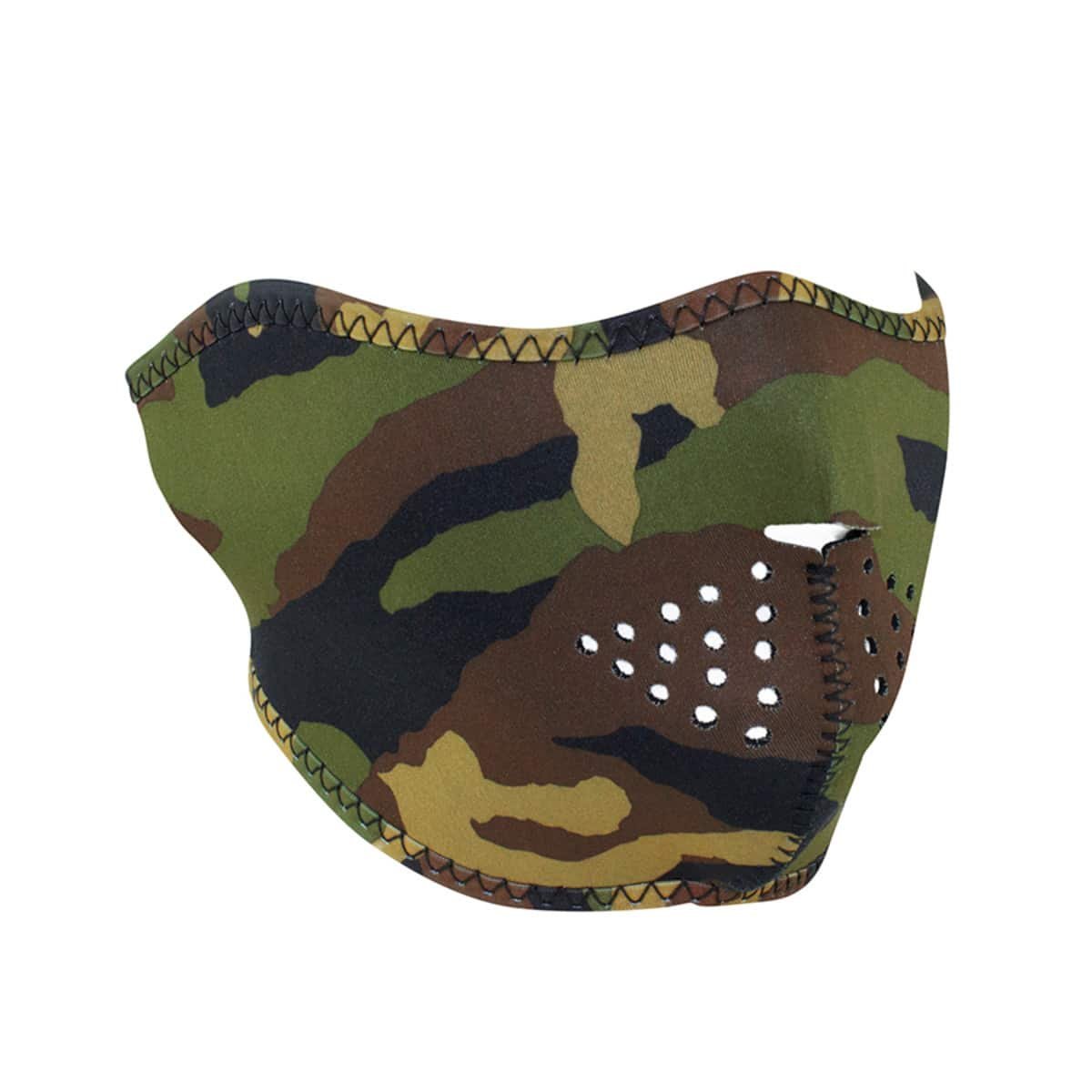 Zan Headgear Half Mask Neoprene Woodland Camo (WNFM118H)