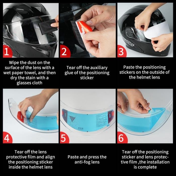 Motowolf Universal Anti-Fog Film for Helmet Visors – Clear Vision in Rain and Winter - Image 5