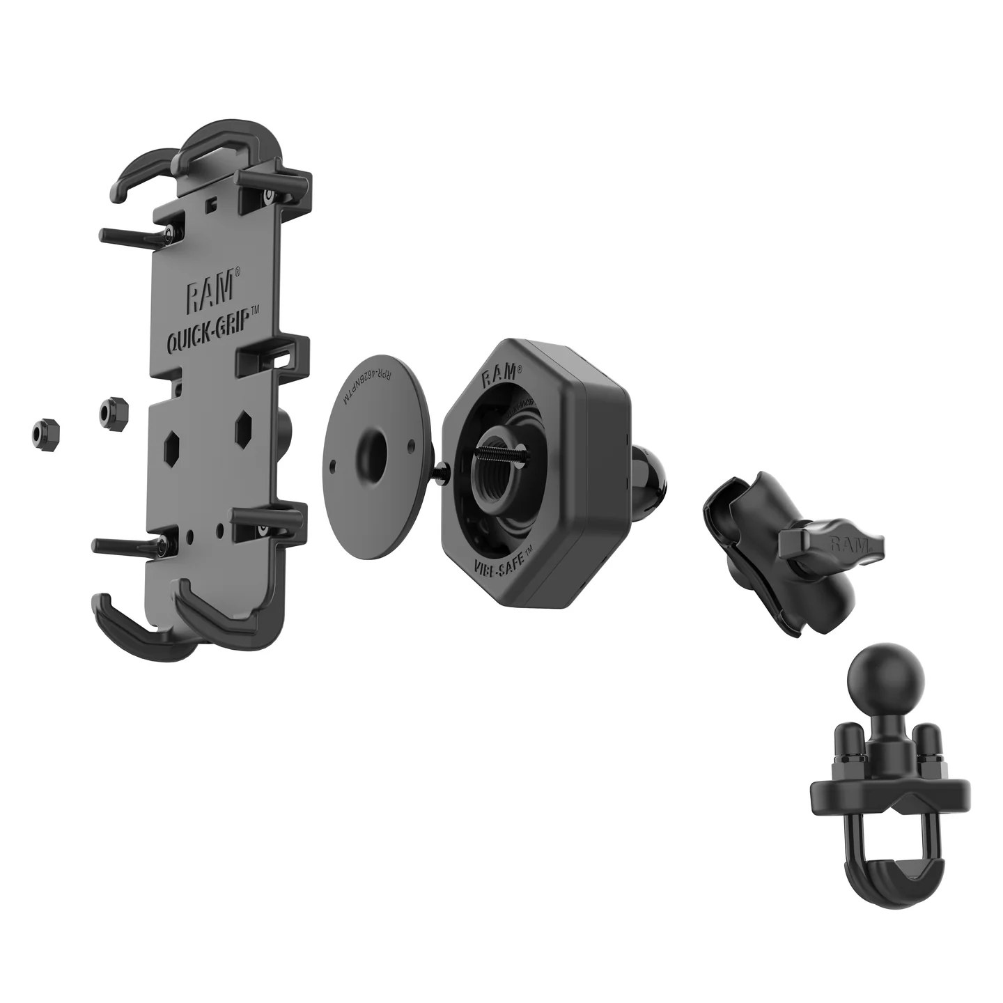 RAM Quick-Grip XL Phone Mount with Vibe-Safe & U-Bolt Base - Image 3