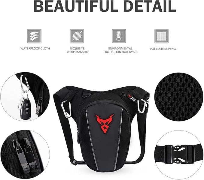 Motocentric Leg Bag - Stealth Red - Image 3