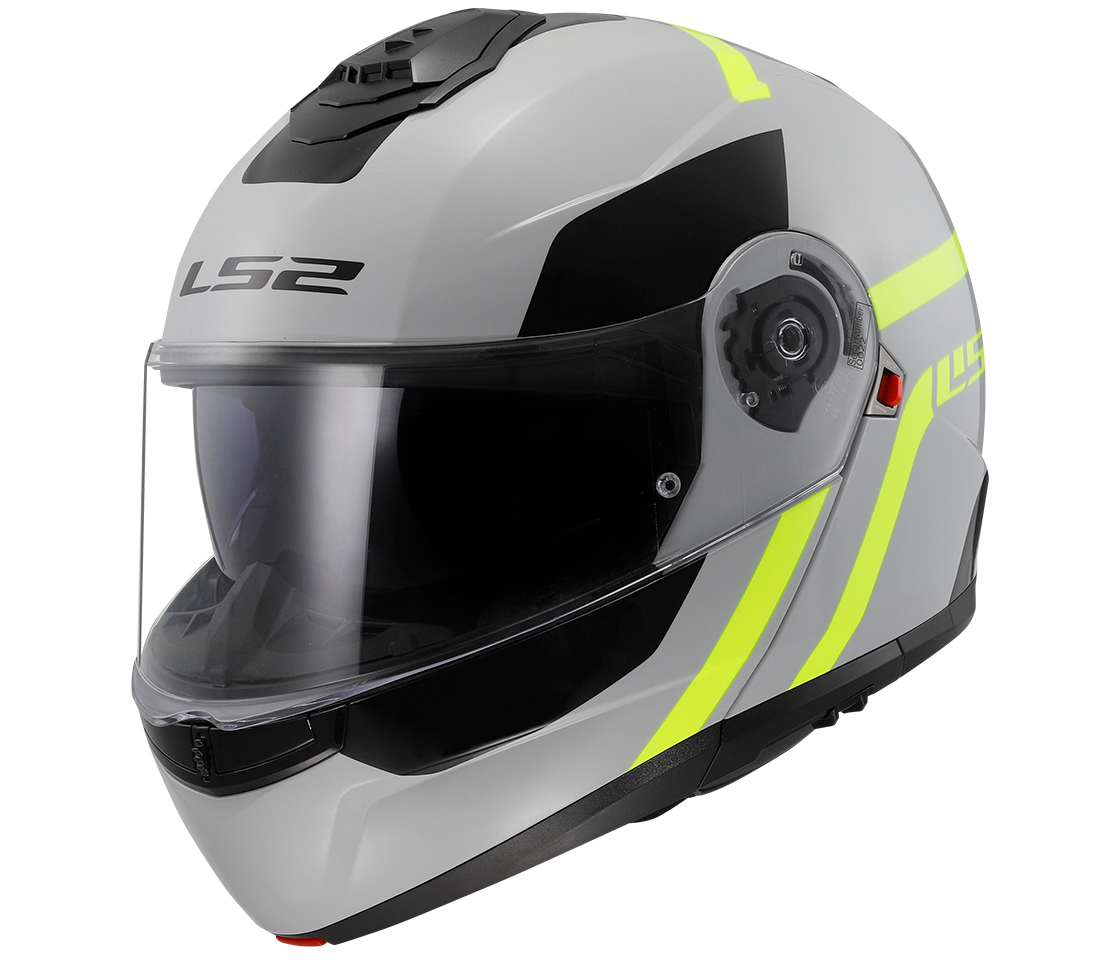 LS2 FF908 STROBE II Autox Gloss Grey H-V Yellow