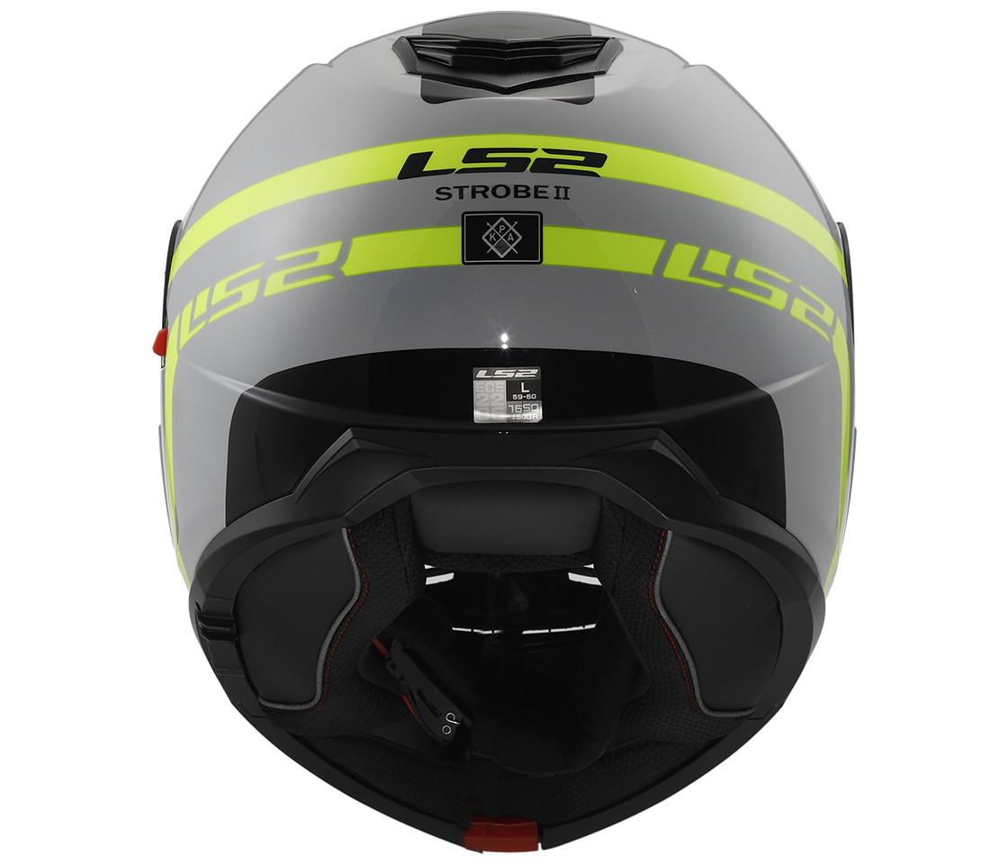 LS2 FF908 STROBE II Autox Gloss Grey H-V Yellow - Image 5