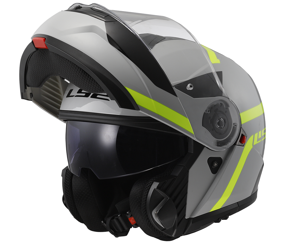LS2 FF908 STROBE II Autox Gloss Grey H-V Yellow - Image 2