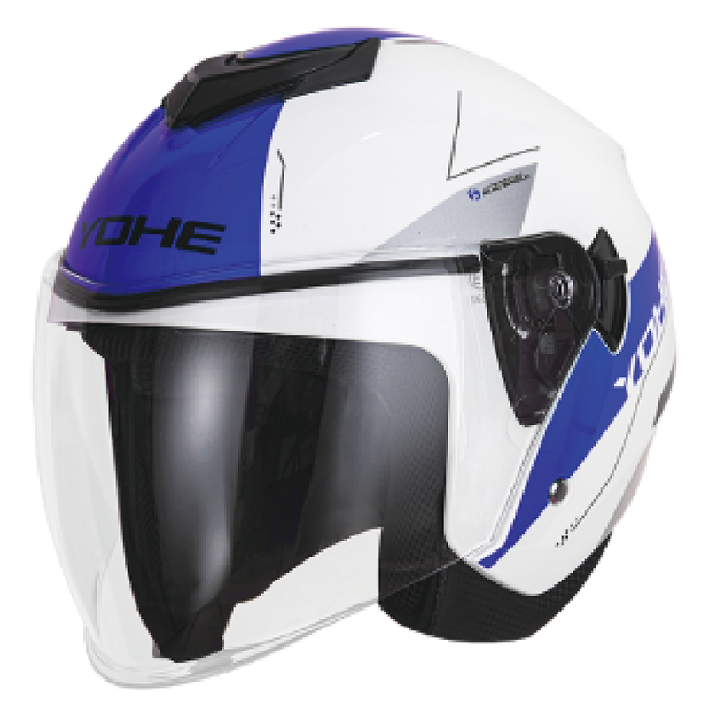 Yohe 852 DOUBLE VISOR Glossy White -Blue