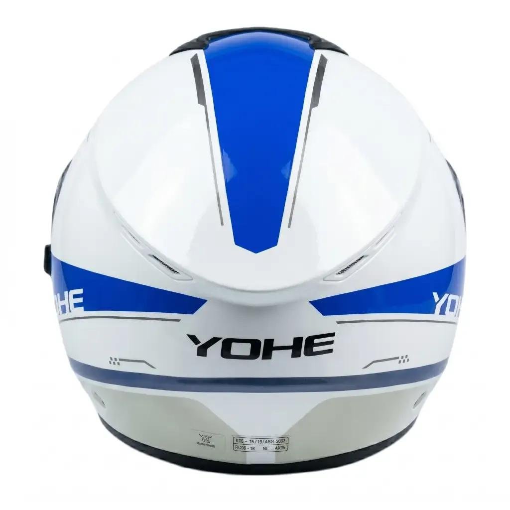 Yohe 852 DOUBLE VISOR Glossy White -Blue - الصورة 2