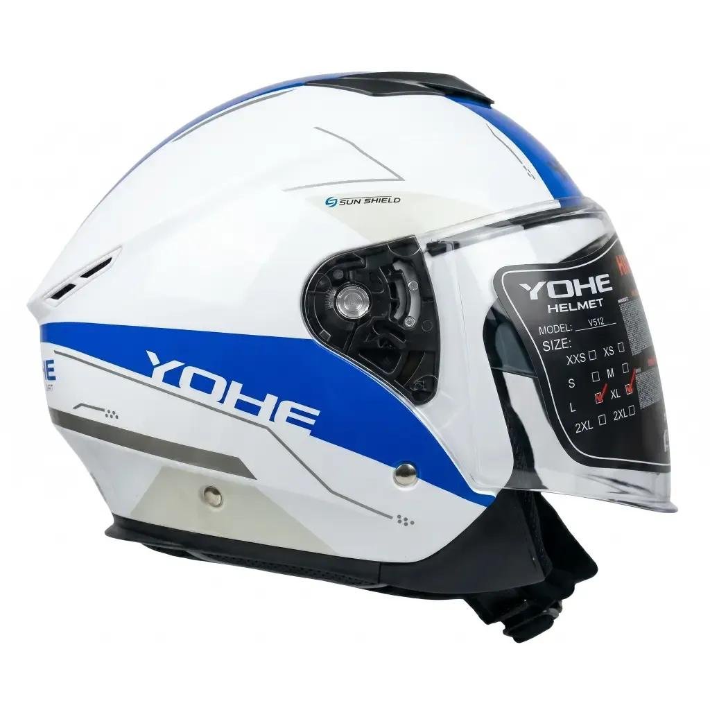 Yohe 852 DOUBLE VISOR Glossy White -Blue - الصورة 3