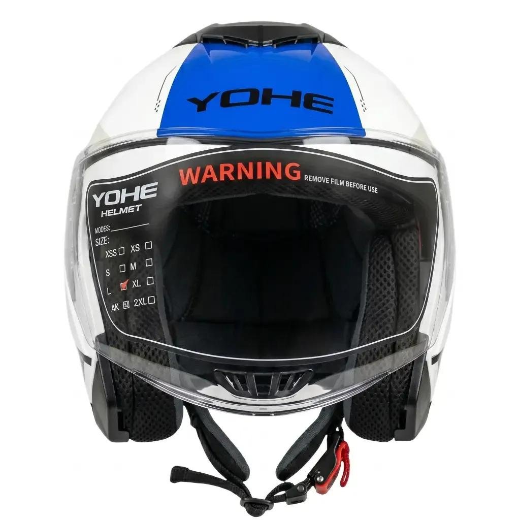 Yohe 852 DOUBLE VISOR Glossy White -Blue - الصورة 4