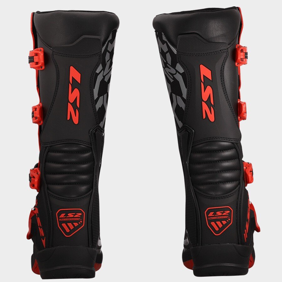 LS2 RAPTOR BOOTS BLACK RED - Image 4